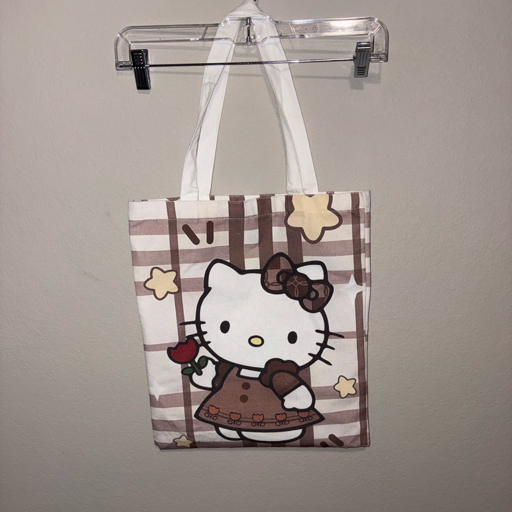 Hello Kitty Tote Bag with Brown and White Design